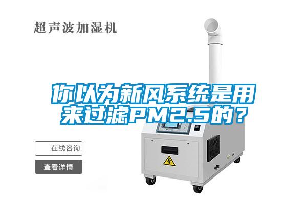 你以为新风系统是用来过滤PM2.5的？