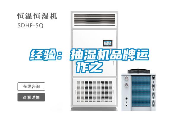 经验：抽湿机品牌运作之