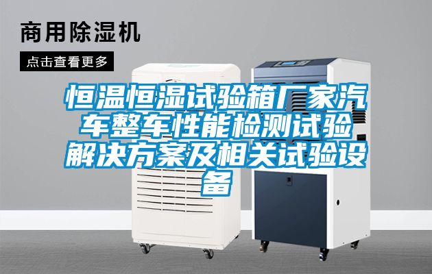 恒温恒湿试验箱厂家汽车整车性能检测试验解决草莓视频成人污版APP及相关试验设备