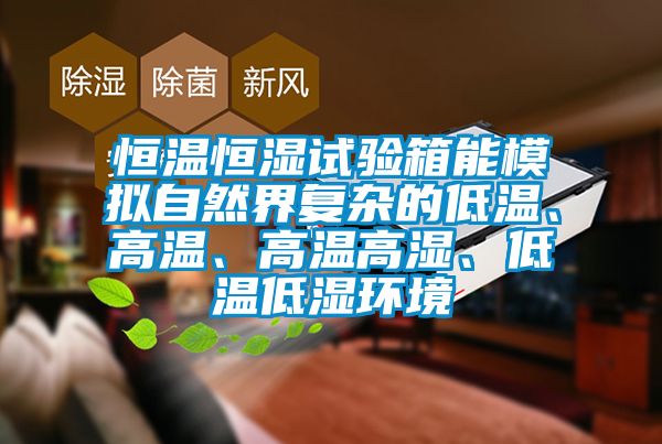 恒温恒湿试验箱能模拟自然界复杂的低温、高温、高温高湿、低温低湿环境